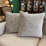 Gray Damask Velvet Pillow