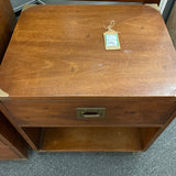 PAIR of Vintage Henredon "Regiment" Campagin Style Nightstands