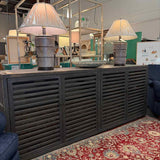 Charcoal Gray Louvered Door Console