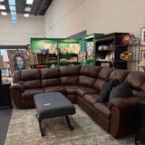 L-Shape Leather Recliner Sectional with QUEEN Size Sleeper