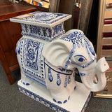 Vintage Ceramic Elephant Garden Stool