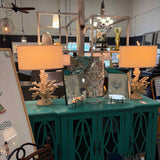 Coral Base Table Lamp with Oval Shade