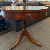 Vintage Round Pedestal Base End Table