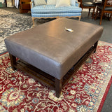 Leather Top Ottoman