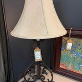 Bronze Table Lamp with Gold Shade