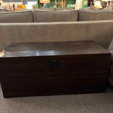Pottery Barn Wood Dark Stain Finish Trunk