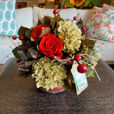 Harvest Arrangement in Red Pottery