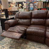 L-Shape Leather Recliner Sectional with QUEEN Size Sleeper