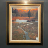 River & Meadow Scene Framed Art