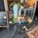 Glass Top Wrought Iron Dining Table