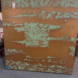 "Square" Abstract Metal Panel with Verdigris Patina Finish