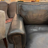Leather Club Chair with Nail Head Trim