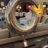 Silver Swirl Sculpture with Black Base