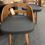 PAIR of MCM Walnut Swivel Counter Stool