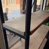 Metal Frame Industrial Style Bookcase with Wood Shelves