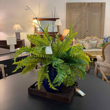 Floral Arrangement Custom Fern Arrangement in Blue Urn