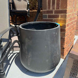 24"H Black Fiberglass Planter