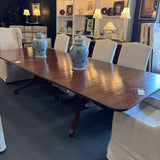 Made in England Custom Double Pedestal Mahogany Dining Table