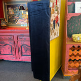 PAIR of Pottery Barn Navy Blue Crushed Velvet Curtains