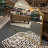 Arched Top Gold Metal Frame Mirror