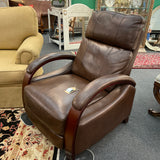 Manual Push Back Leather Recliner