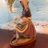 Lladro "Lagartena" by Vincente Martinez Statue with Wood & Velvet Base