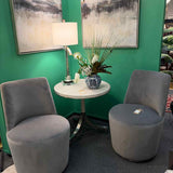 PAIR of Crate & Barrel "Ofelia" Swivel Dining Chair