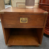 PAIR of Vintage Henredon "Regiment" Campagin Style Nightstands
