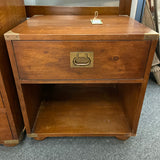 PAIR of Vintage Henredon "Regiment" Campagin Style Nightstands