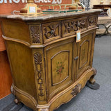Floral Motif Buffet Cabinet with Marble Top