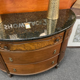 Vintage Granite Top Demi Lune Server Chest