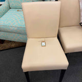 Crate & Barrel SET of 4 Taupe Leather Dining Chairs