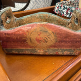 Resin Basket with Rooster Motif