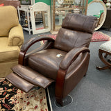 Manual Push Back Leather Recliner