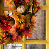 Fall Wreath with Pumpkin Bow