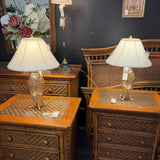 Robert Abbey Glass Base Table Lamp with Gold Accents
