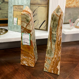 PAIR of Marble Obeliisk Bookends