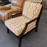 Bassett Wood Frame Arm Chair with Geometric Upholstery