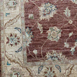 4'x6' Rust & Ivory Floral Rug with Fringe