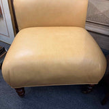 Butterscotch Leather Low Back Slipper Chair