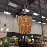 Beaded/Bronze Chandelier