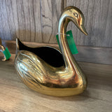 Vintage Brass Swan Planter