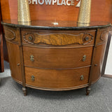 Vintage Granite Top Demi Lune Server Chest