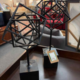 PAIR of Geometric Orb Statues