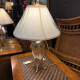 Robert Abbey Glass Base Table Lamp with Gold Accents