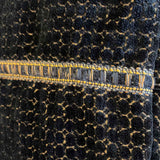 KING Custom Black &  Gold Mottled Pattern Chenille Bedspread
