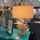 Coral Base Table Lamp with Oval Shade
