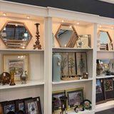 Surya Hexagonal Mango Wood Framed  Mirror