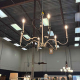 6-Light Brushed Silver Chandelier