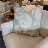 Floral Design Pillow with Down Insert